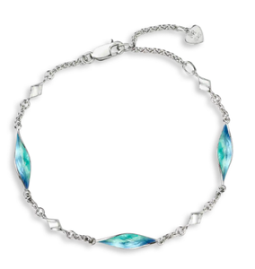 Sterling Ocean Aurora Marquise Twist Enamel Bracelet