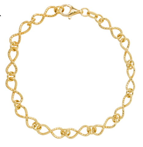 Sterling Silver/18K Yellow Gold Plated Infinity Bracelet