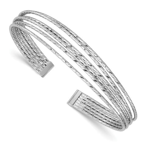 Sterling Silver 6-Wire Cuff Bangle Bracelet