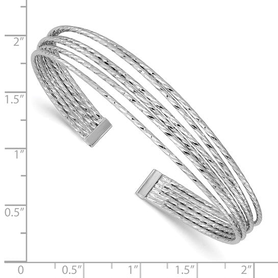 Sterling Silver 6-Wire Cuff Bangle Bracelet