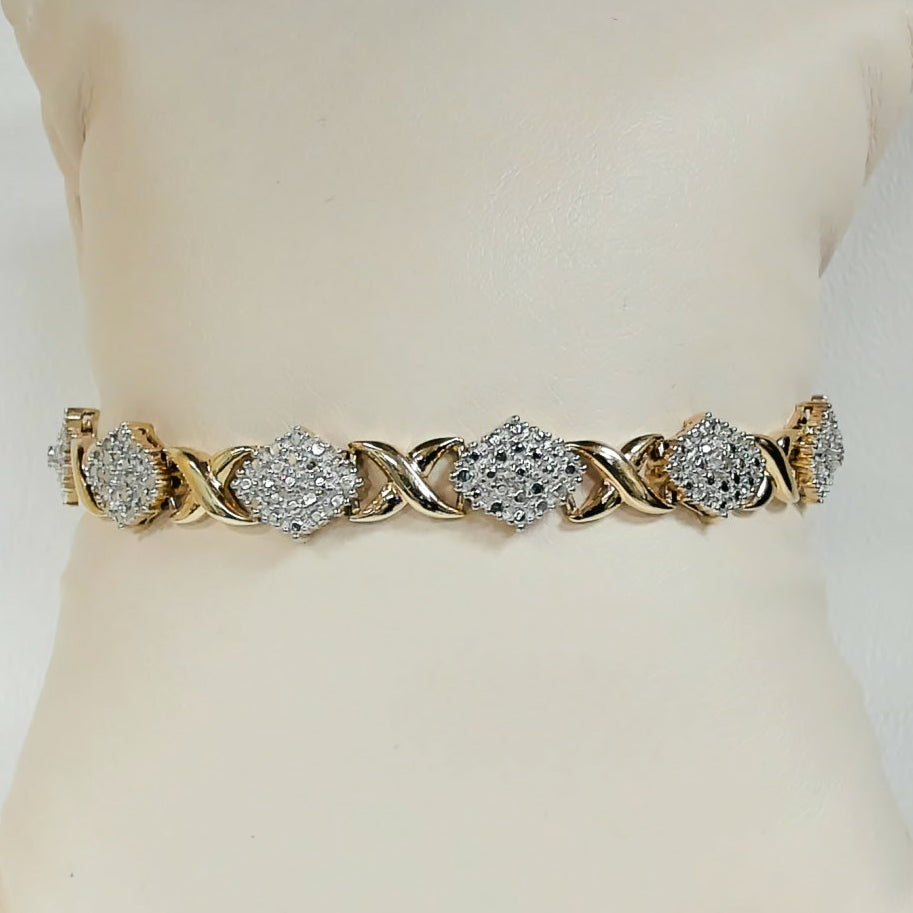 7.25" Sterling Gold-Plated XO Bracelet