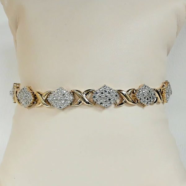7.25" Sterling Gold-Plated XO Bracelet