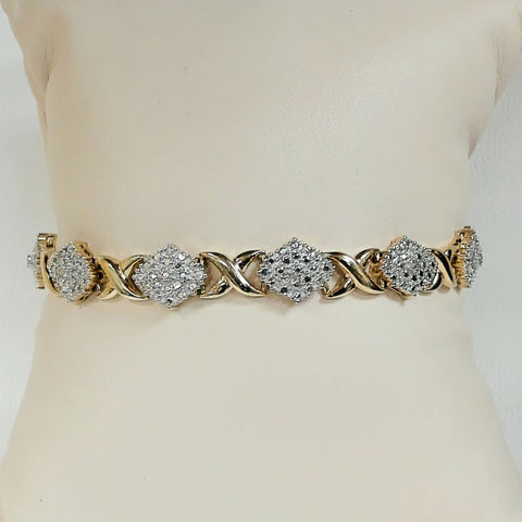 7.25" Sterling Gold-Plated XO Bracelet
