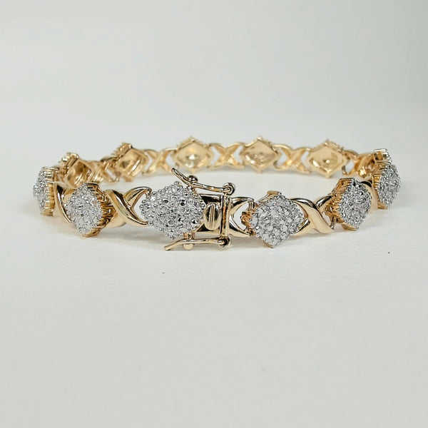 7.25" Sterling Gold-Plated XO Bracelet