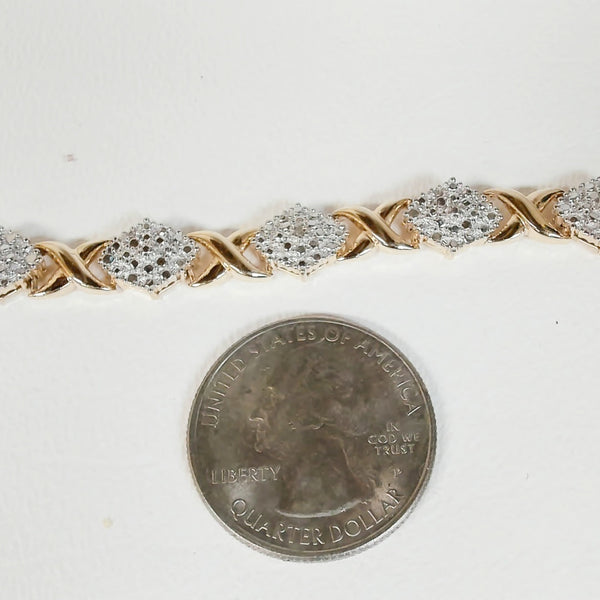 7.25" Sterling Gold-Plated XO Bracelet