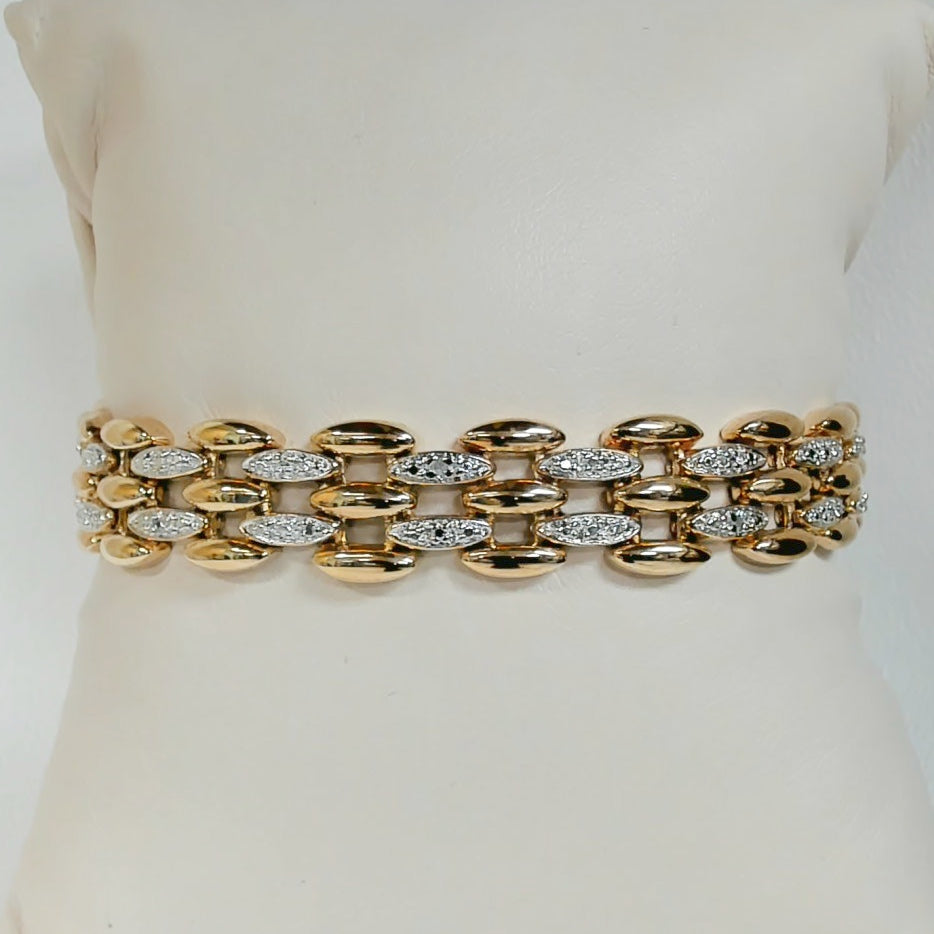7.25" Sterling Gold-Plated fashion-Link Bracelet
