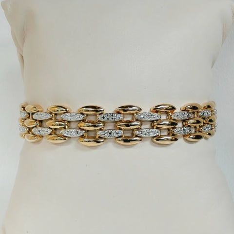 7.25" Sterling Gold-Plated fashion-Link Bracelet