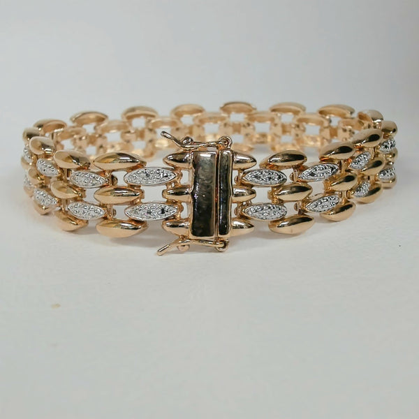 7.25" Sterling Gold-Plated fashion-Link Bracelet