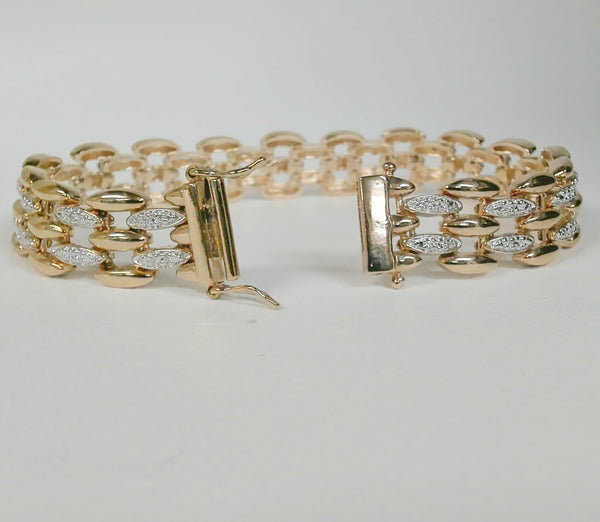 7.25" Sterling Gold-Plated fashion-Link Bracelet