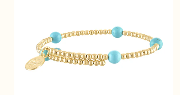 Gold Filled Turquoise Magnesite Wrap Bangle