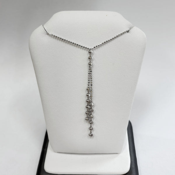 18" 14K Diamond-Cut Lariat Necklace