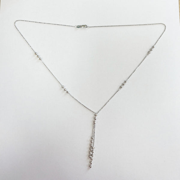 18" 14K Diamond-Cut Lariat Necklace