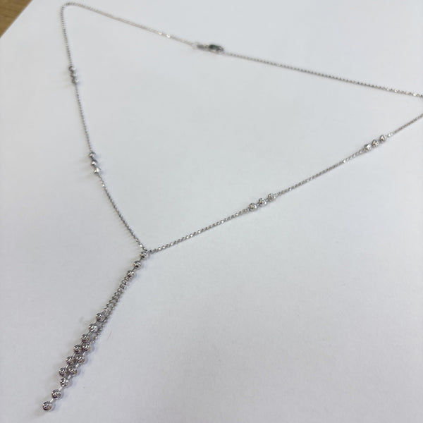 18" 14K Diamond-Cut Lariat Necklace