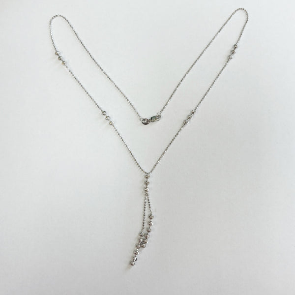18" 14K Diamond-Cut Lariat Necklace