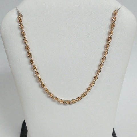 16" 14K Diamond-Cut Rope Chain