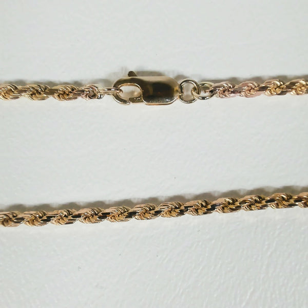 26" 14K 19.2 grams Dia-Cut Rope Chain