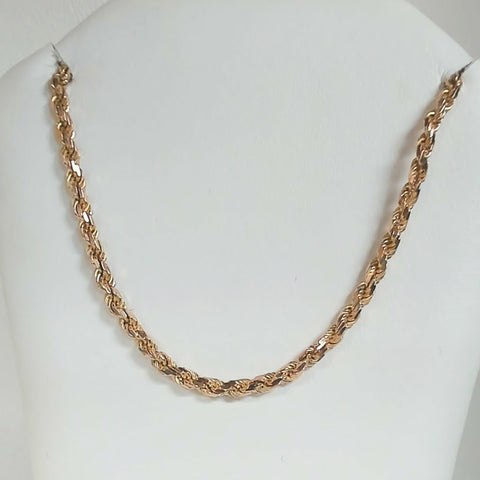 26" 14K 19.2 grams Dia-Cut Rope Chain