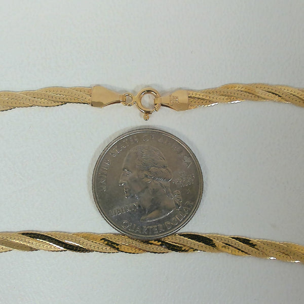 18" 14K Braided Herringbone Chain