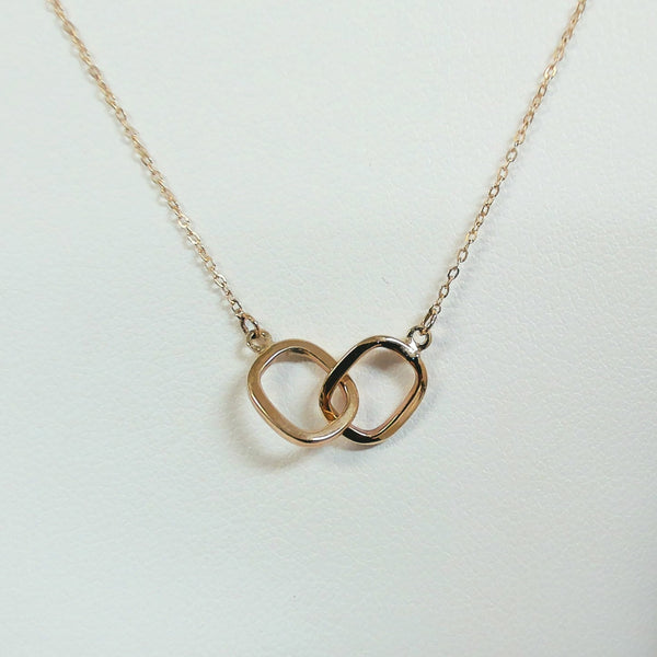 18"14K Double Ring Necklace