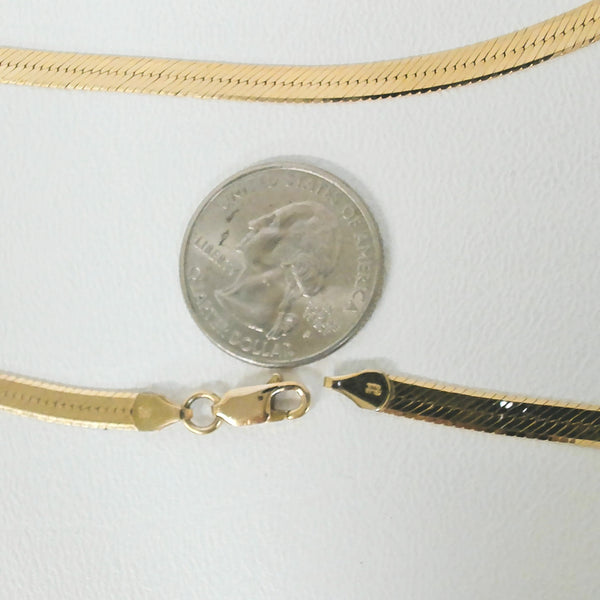 20" 14K 4.5MM Herringbone Necklace