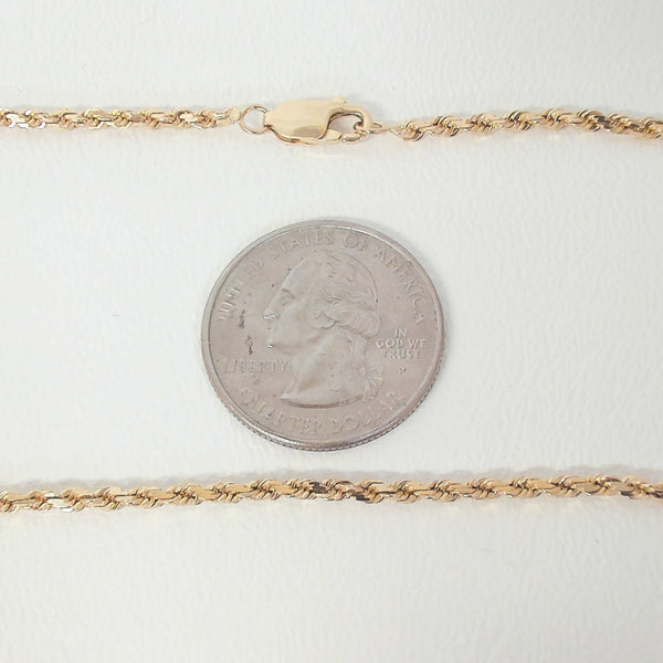 18" 14K Diamond-Cut Rope Chain