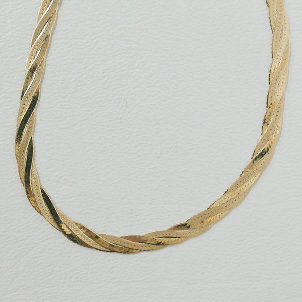 18" 14K Braided Herringbone Chain