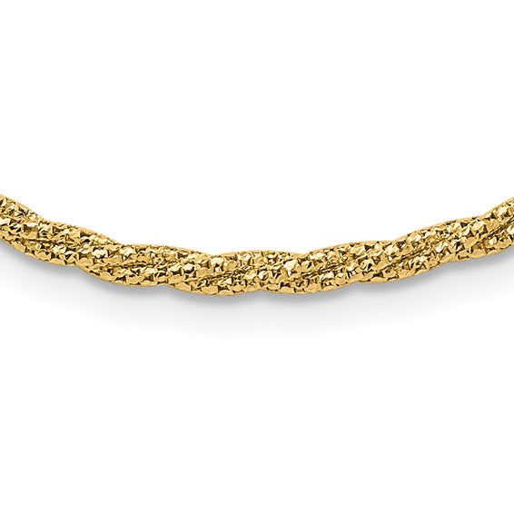 14k Diamond-Cut Twisted Woven Necklace