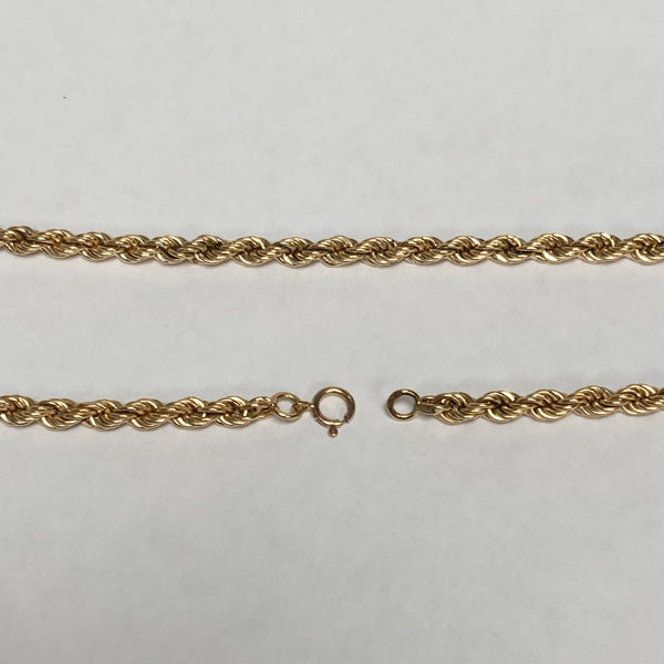 16.5" 14KYG 9.4 grams Hollow Rope Chain