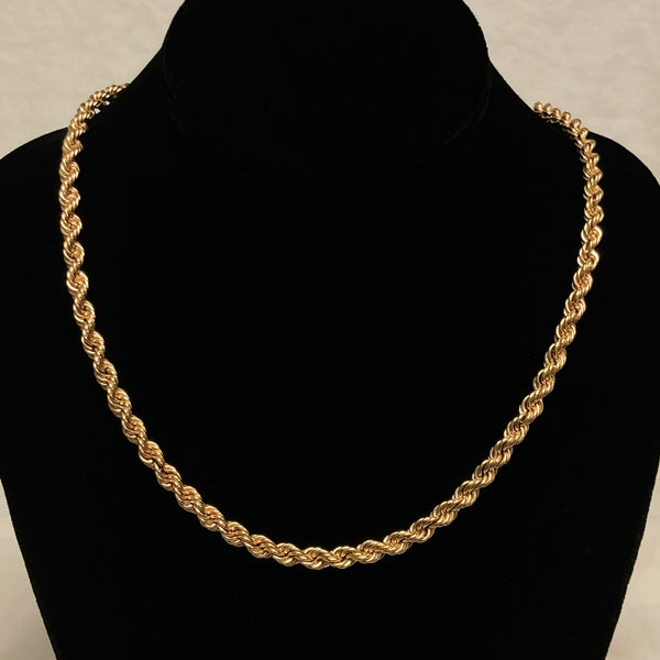 27.5" 14KYG 30.5 grams Semi-Solid Rope Chain