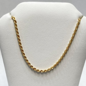 18.5" 10KYG 2.4 grams Hollow Rope Chain