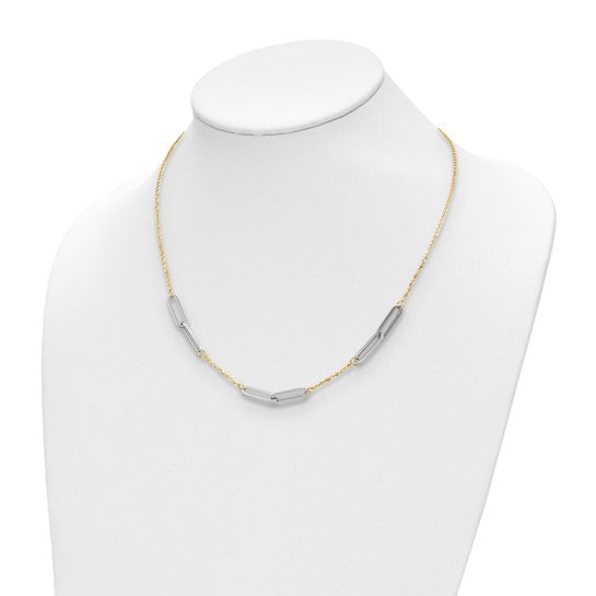 14K Two-Tone Paperclip Necklace