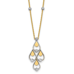 14K Chandelier & Diamond-Cut Bead Necklace