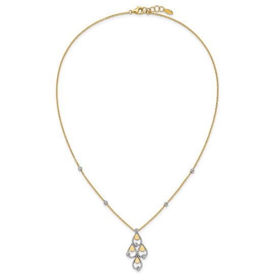 14K Chandelier & Diamond-Cut Bead Necklace