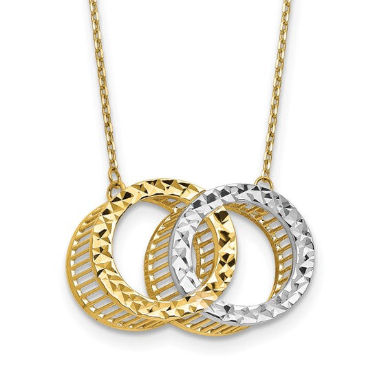 10k Two-Tone 2-Circle Necklace