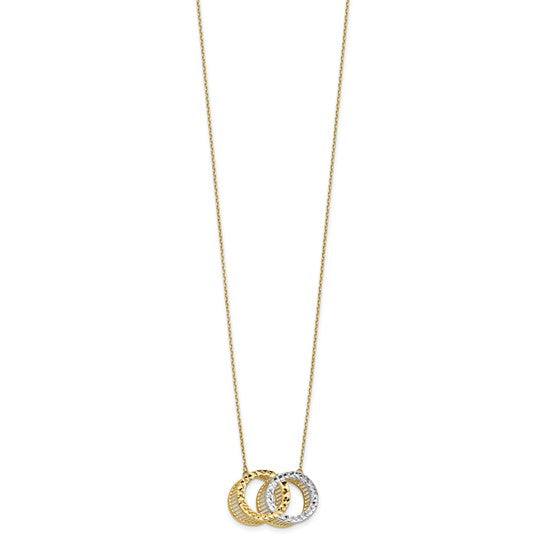 10k Two-Tone 2-Circle Necklace