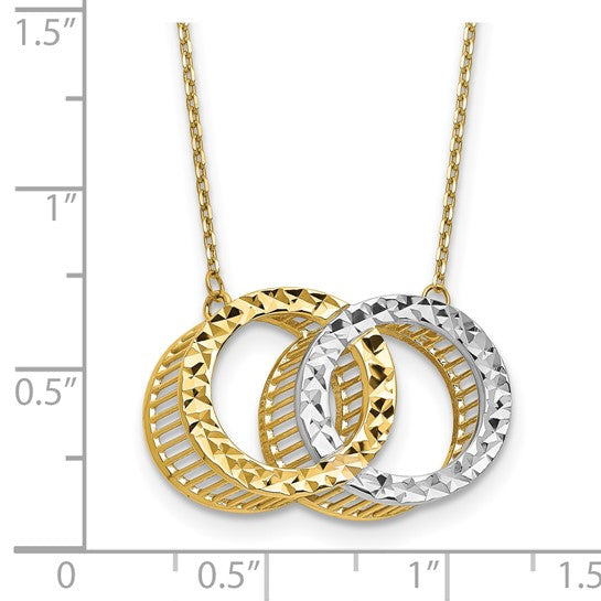 10k Two-Tone 2-Circle Necklace