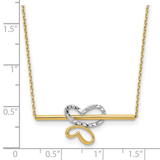 10k Two-Tone Butterfly Bar Necklace