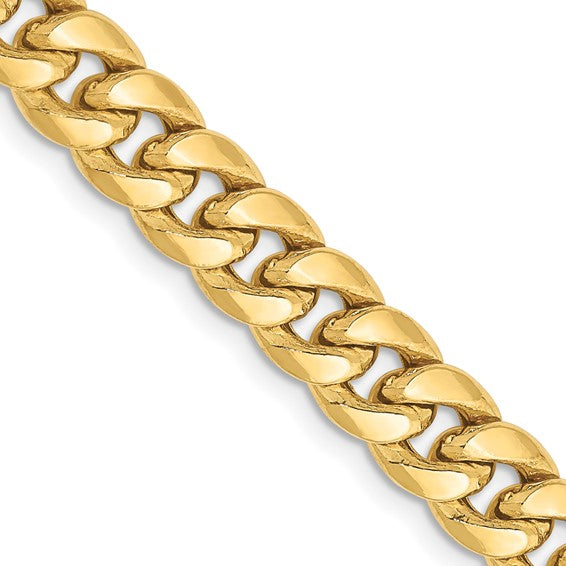 20" 10K Yellow Gold 6.75mm Miami Curb Link Chain