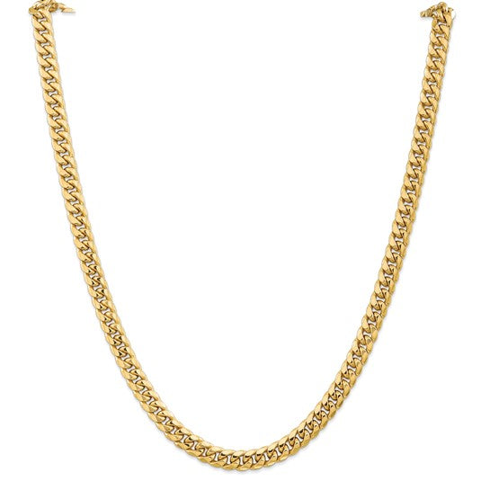 20" 10K Yellow Gold 6.75mm Miami Curb Link Chain