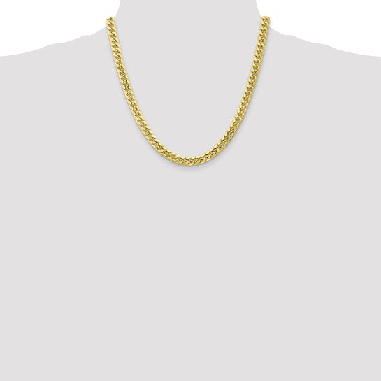 20" 10K Yellow Gold 6.75mm Miami Curb Link Chain