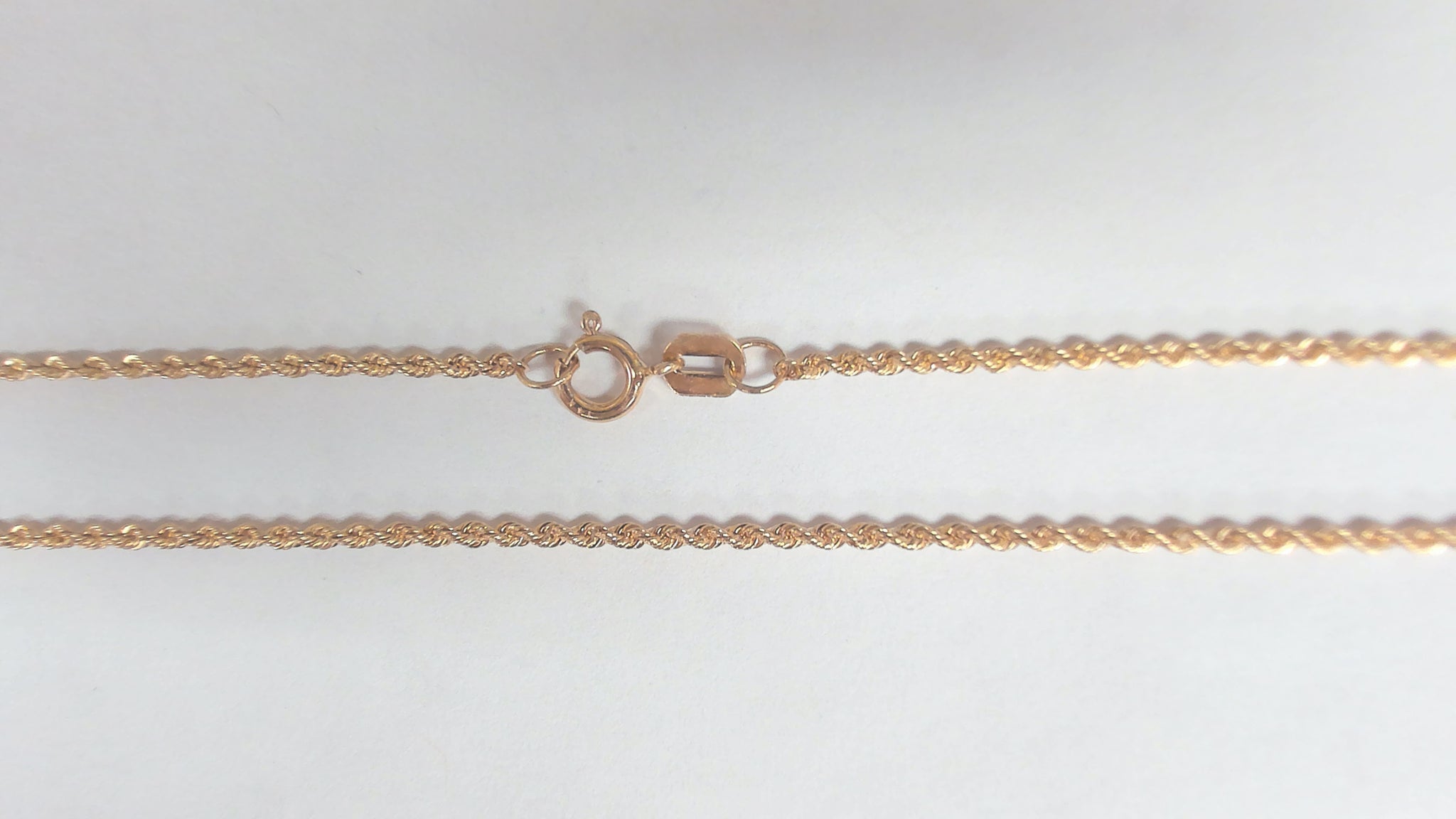 18" 14KYG Diamond-Cut Rope Chain