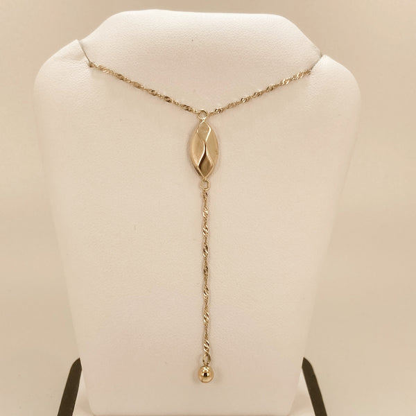 17.5" 14K Diamond-Shaped Lariat Necklace