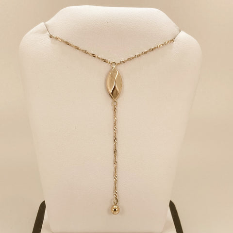 17.5" 14K Diamond-Shaped Lariat Necklace