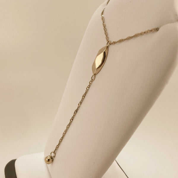 17.5" 14K Diamond-Shaped Lariat Necklace