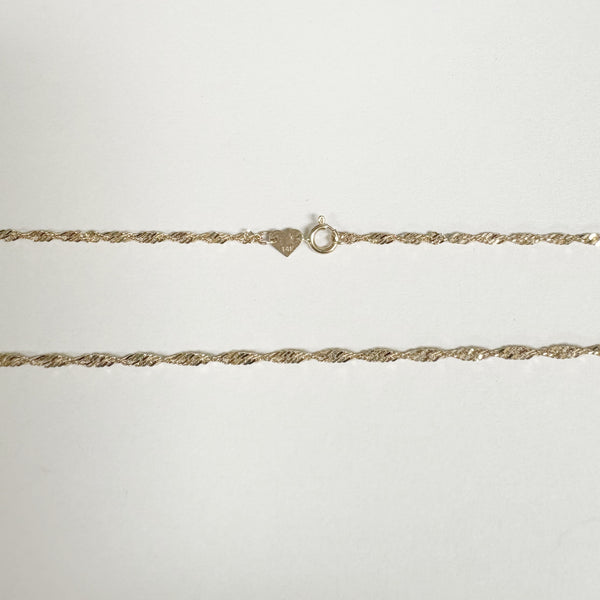 24" 14K Singapore Link Chain
