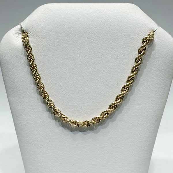 18" 14K 3mm Semi-Solid Rope Chain