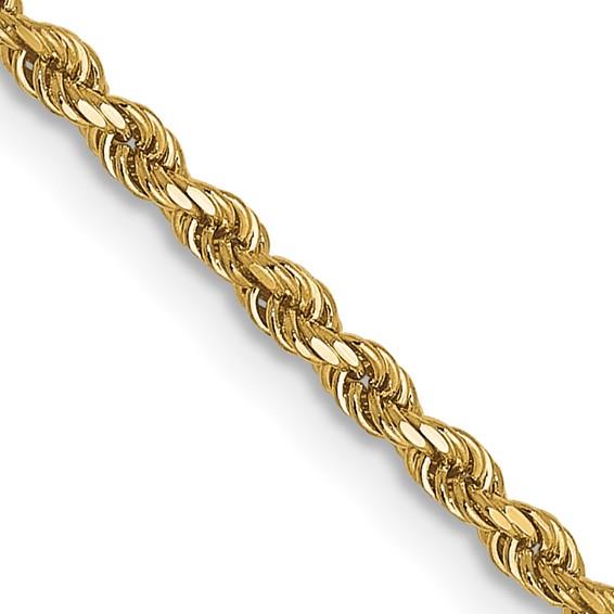 20" 10k 1.75mm Diamond-Cut Rope Chain