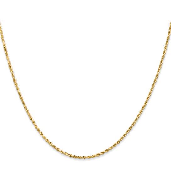 20" 10k 1.75mm Diamond-Cut Rope Chain