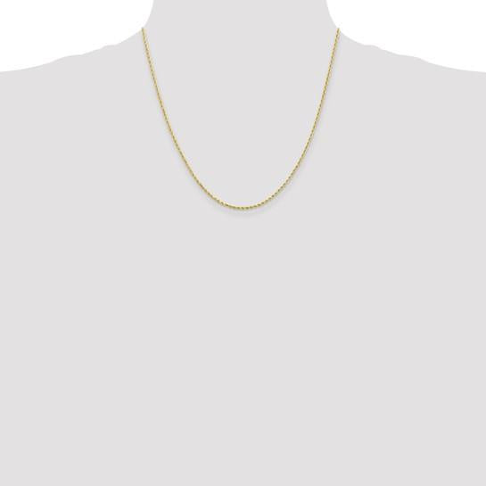 20" 10k 1.75mm Diamond-Cut Rope Chain