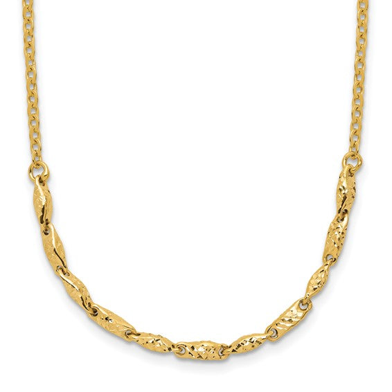 14K Diamond-Cut Link Fashion Necklace